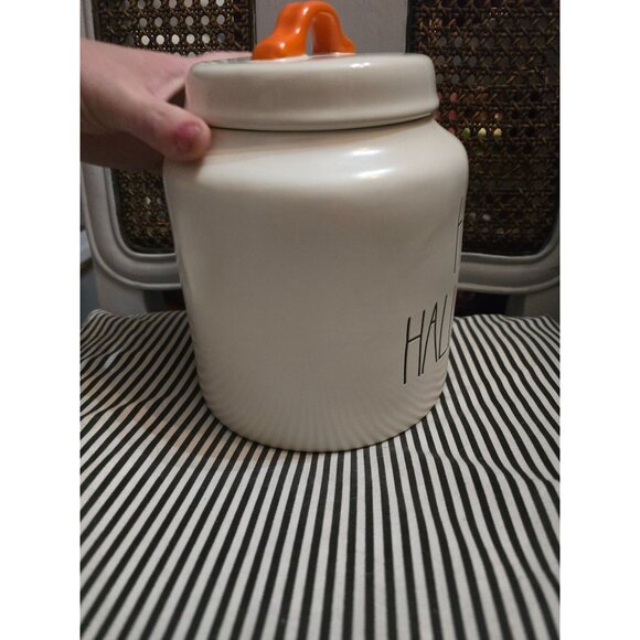 NWT Rae Dunn Happy Halloween Chubby Cannister Orange Handle - Picture 7 of 11